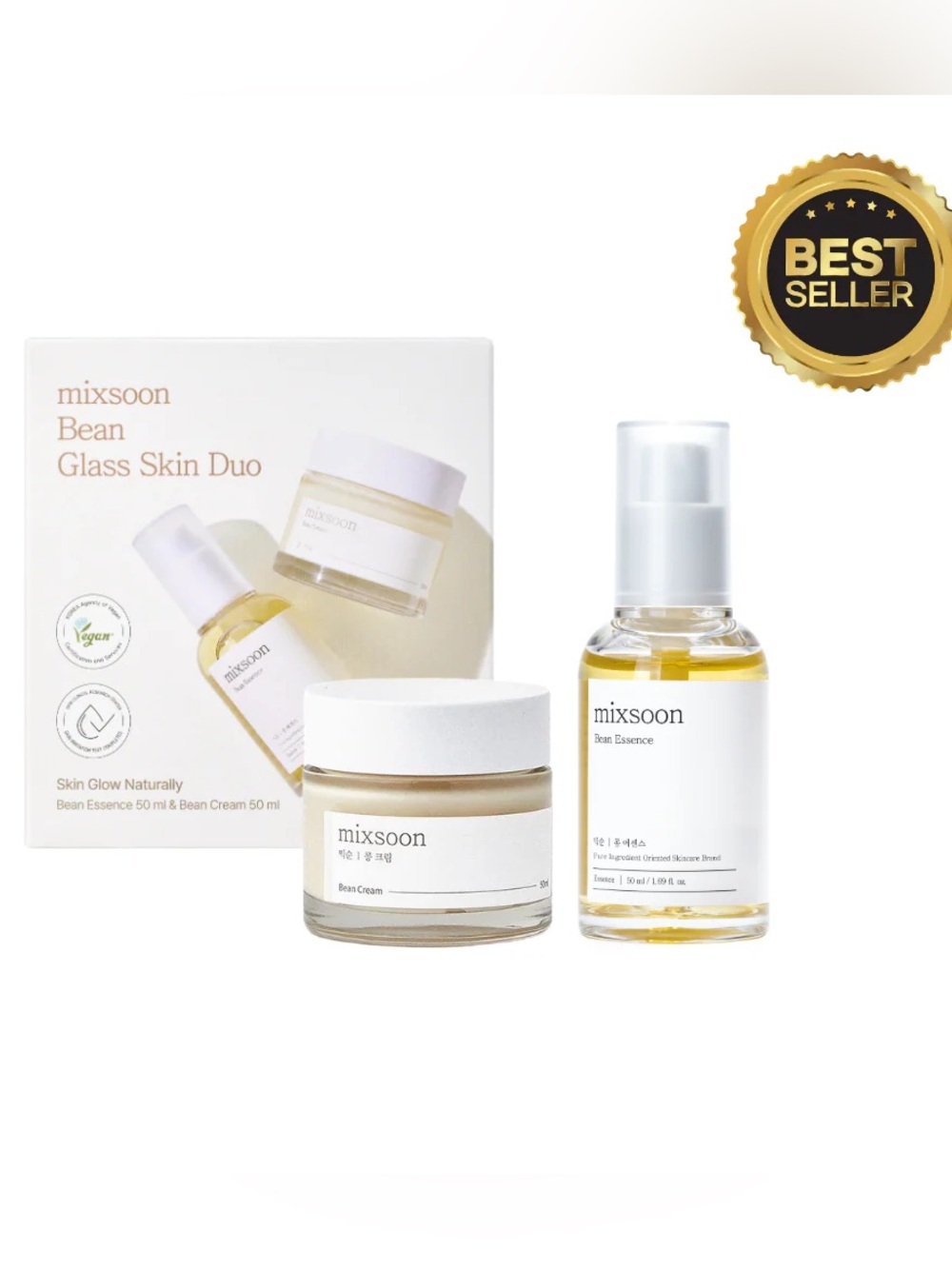 mixsoon Bean Glass Skin Duo / Bean Essence 50ml + Bean Cream 50ml